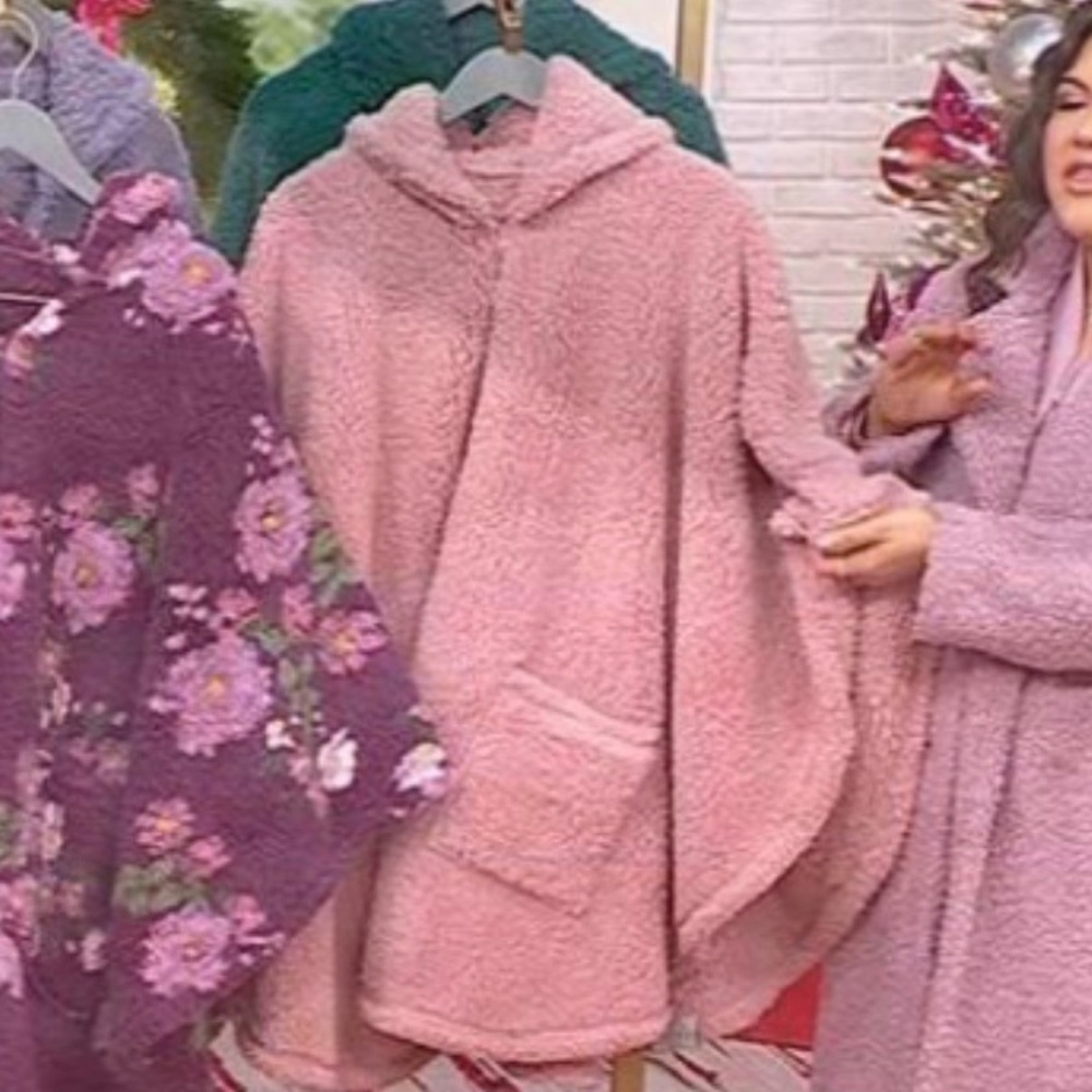 Warm & Cozy Hooded Angel Wrap Dusty Rose